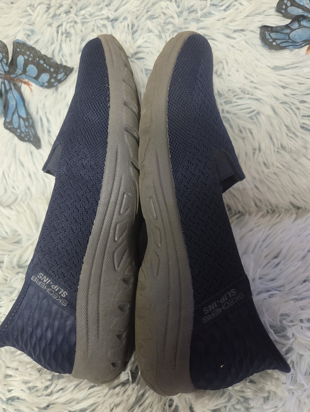 Womens Skechers Navy Slip-Ins Cooled Memory Foam Size 8.5 - Picture 6 of 9